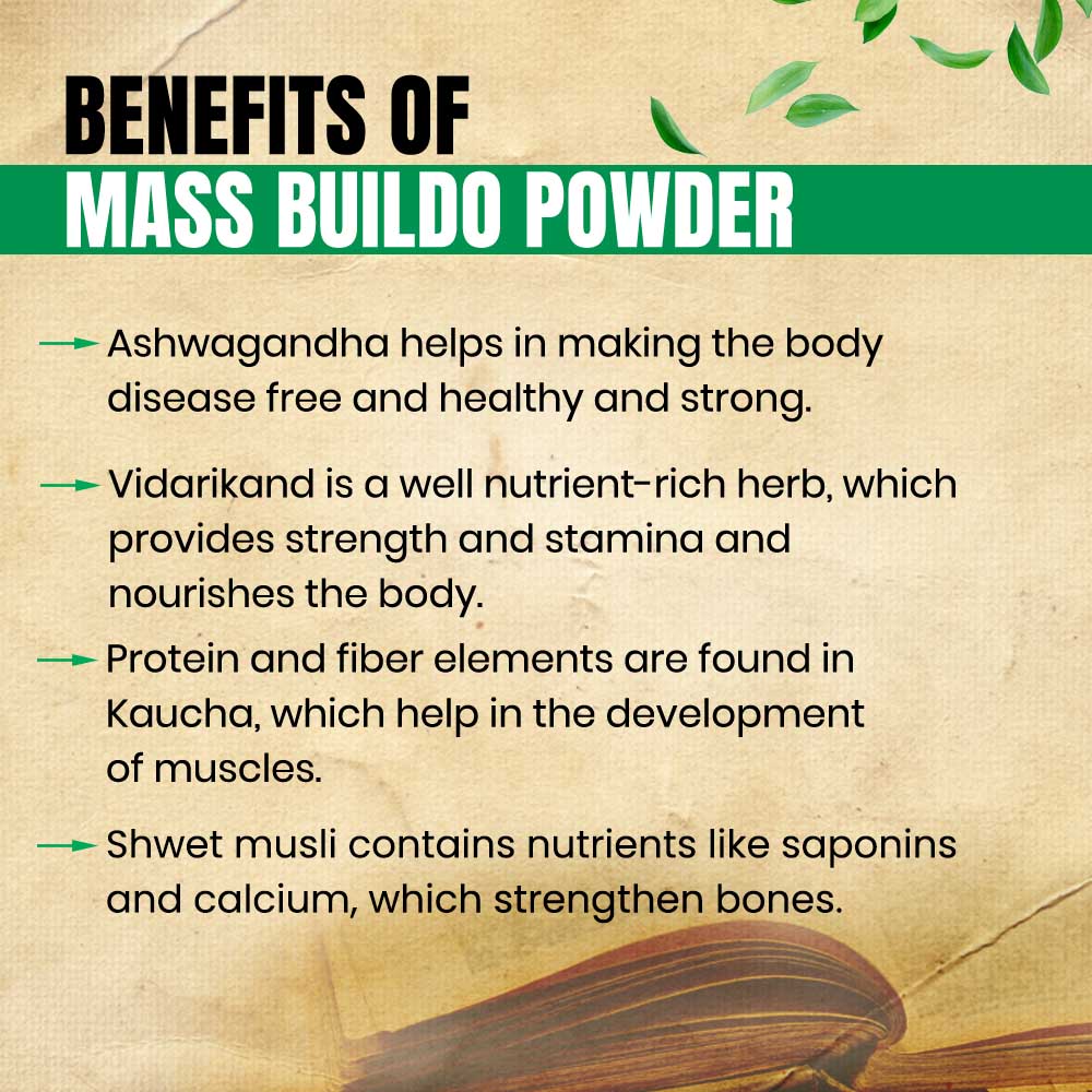 Mass Buildo Powder- Ayurvedic Powder For Muscle Gain