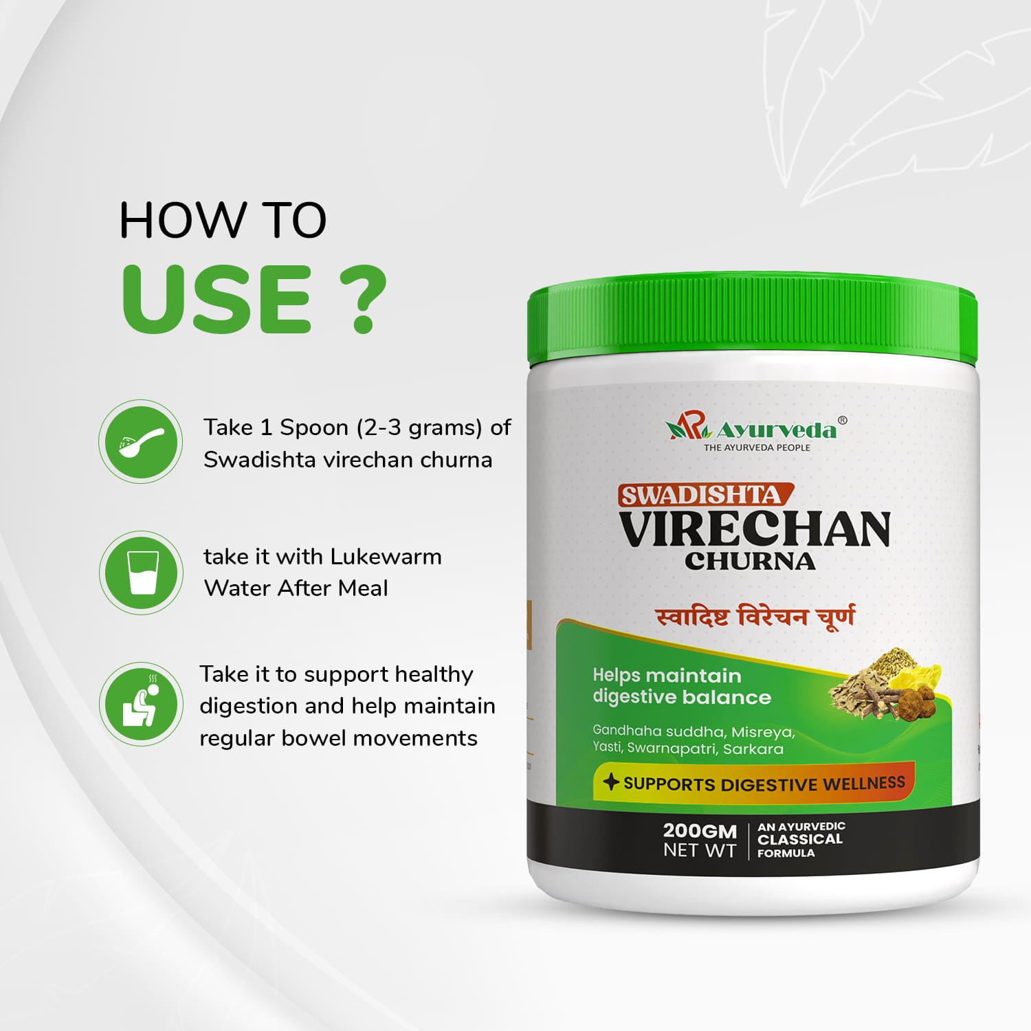 Swadishta Virechan Churna- Ayurvedic Formula that Stimulates Bowel Movements