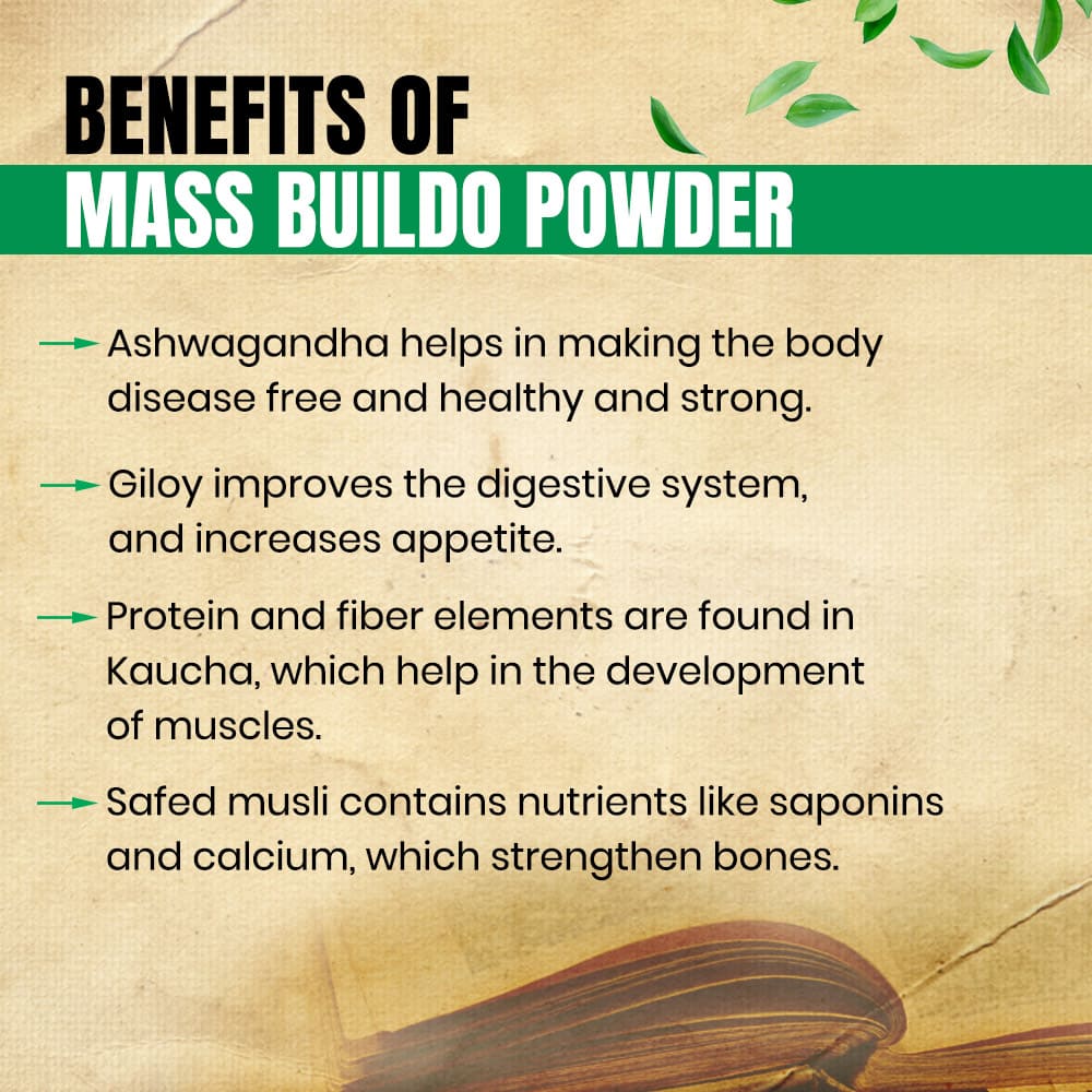 Mass Buildo Powder- Ayurvedic Powder For Muscle Gain